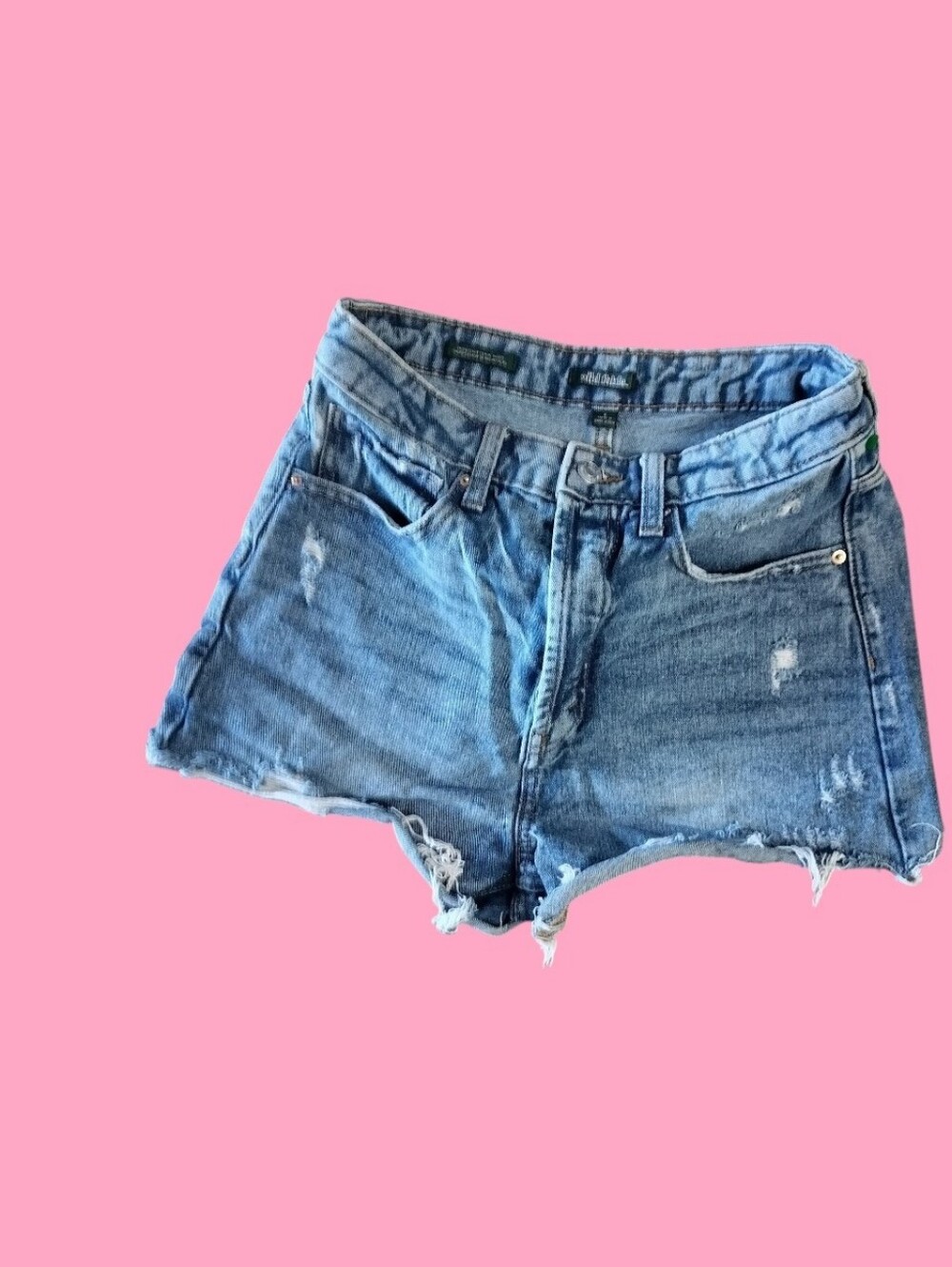 Title:Wild Fable Women’s Distressed Denim Shorts – Size 4 High Rise Cutoff